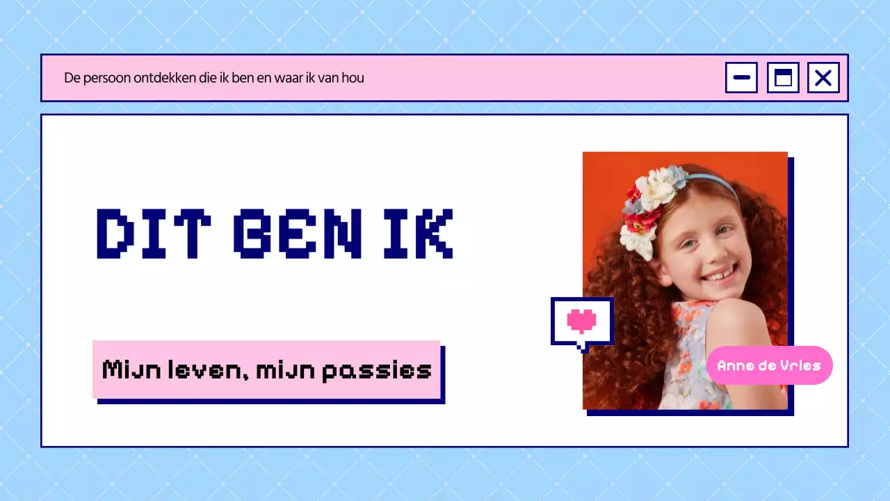 Blauw en Roze Vet Dit is Wie Ik Ben Introductie