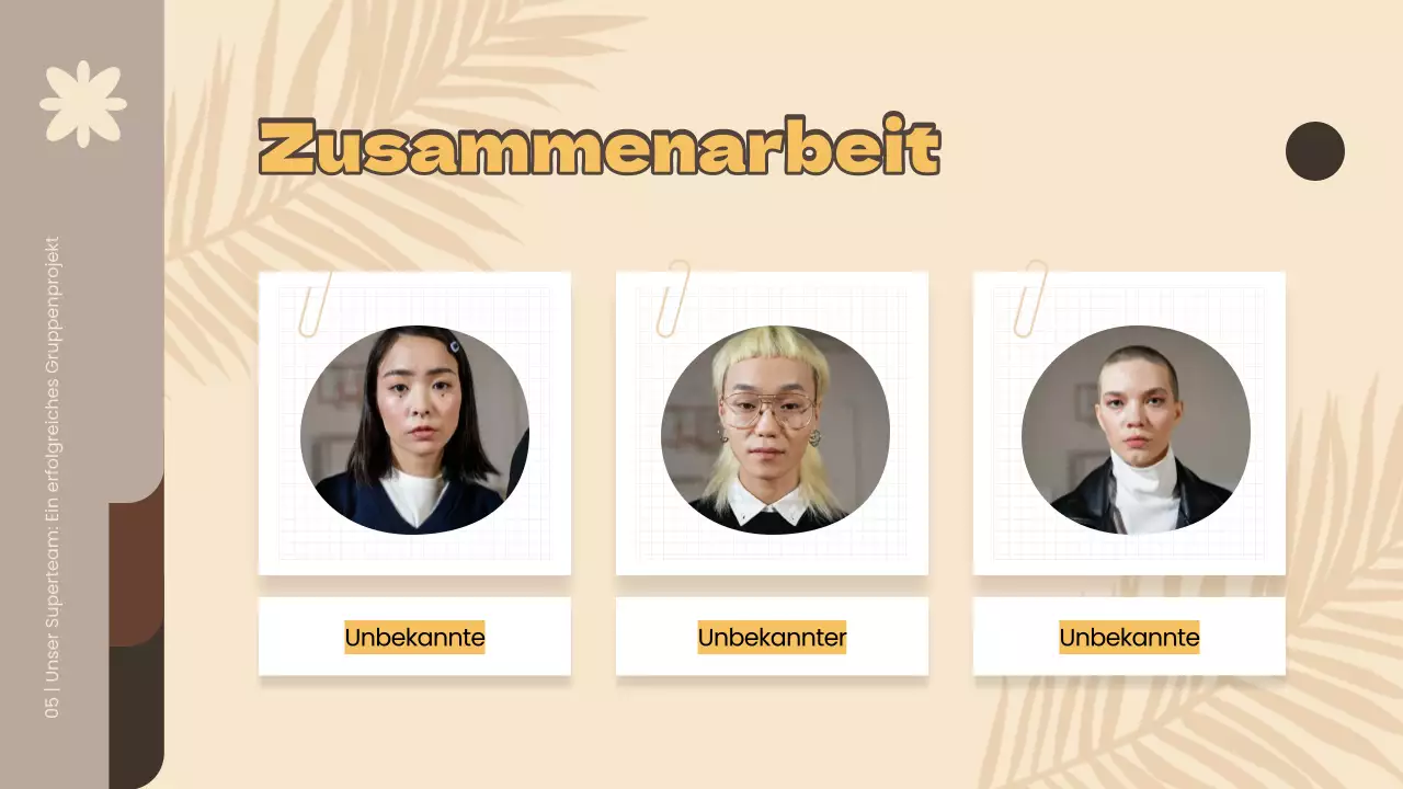 Gelb und Braun Einfaches Gruppenprojekt Studienmaterial