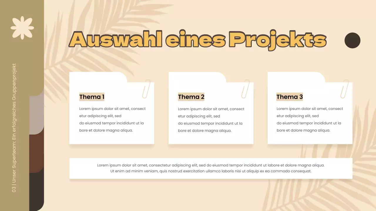 Gelb und Braun Einfaches Gruppenprojekt Studienmaterial