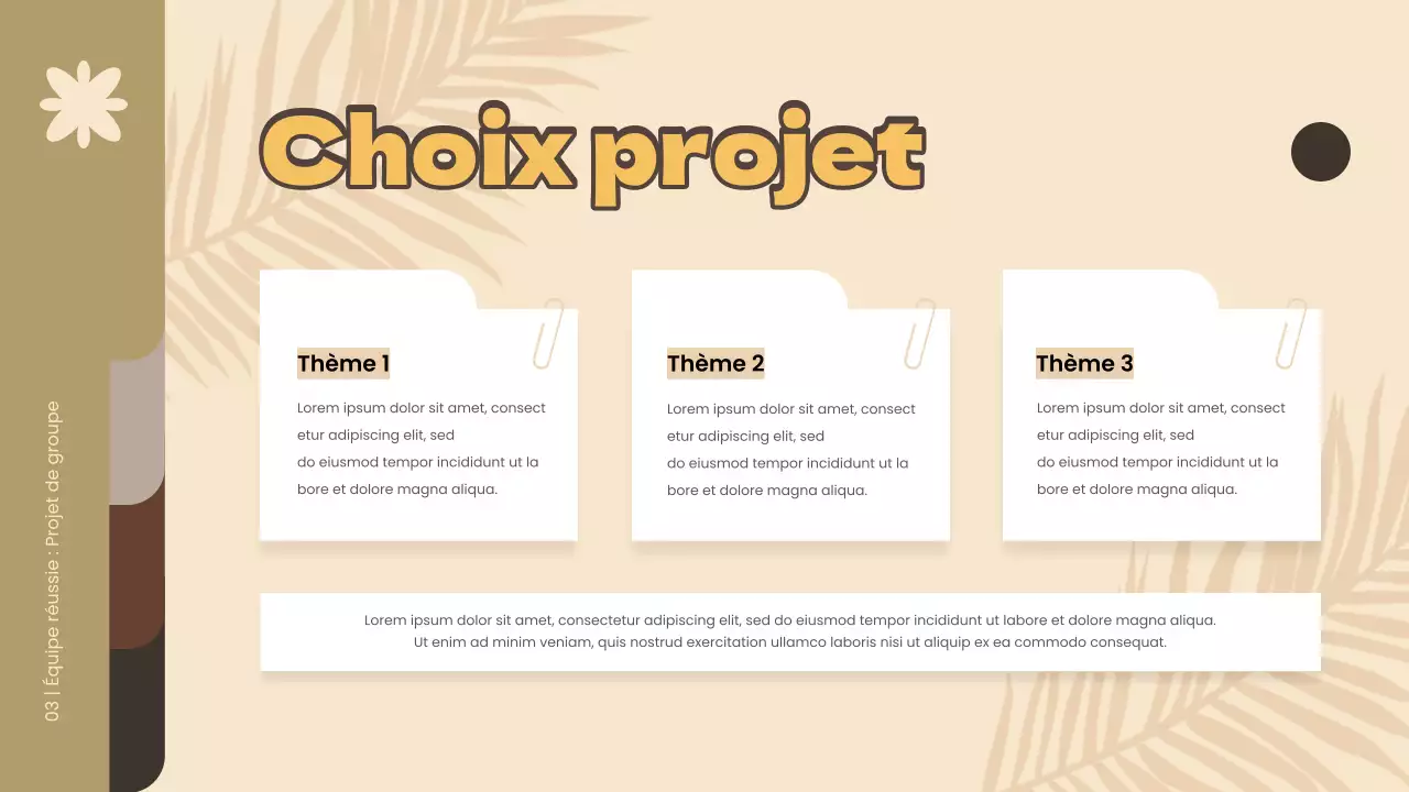 Matériel d'étude du projet de groupe simple jaune et marron