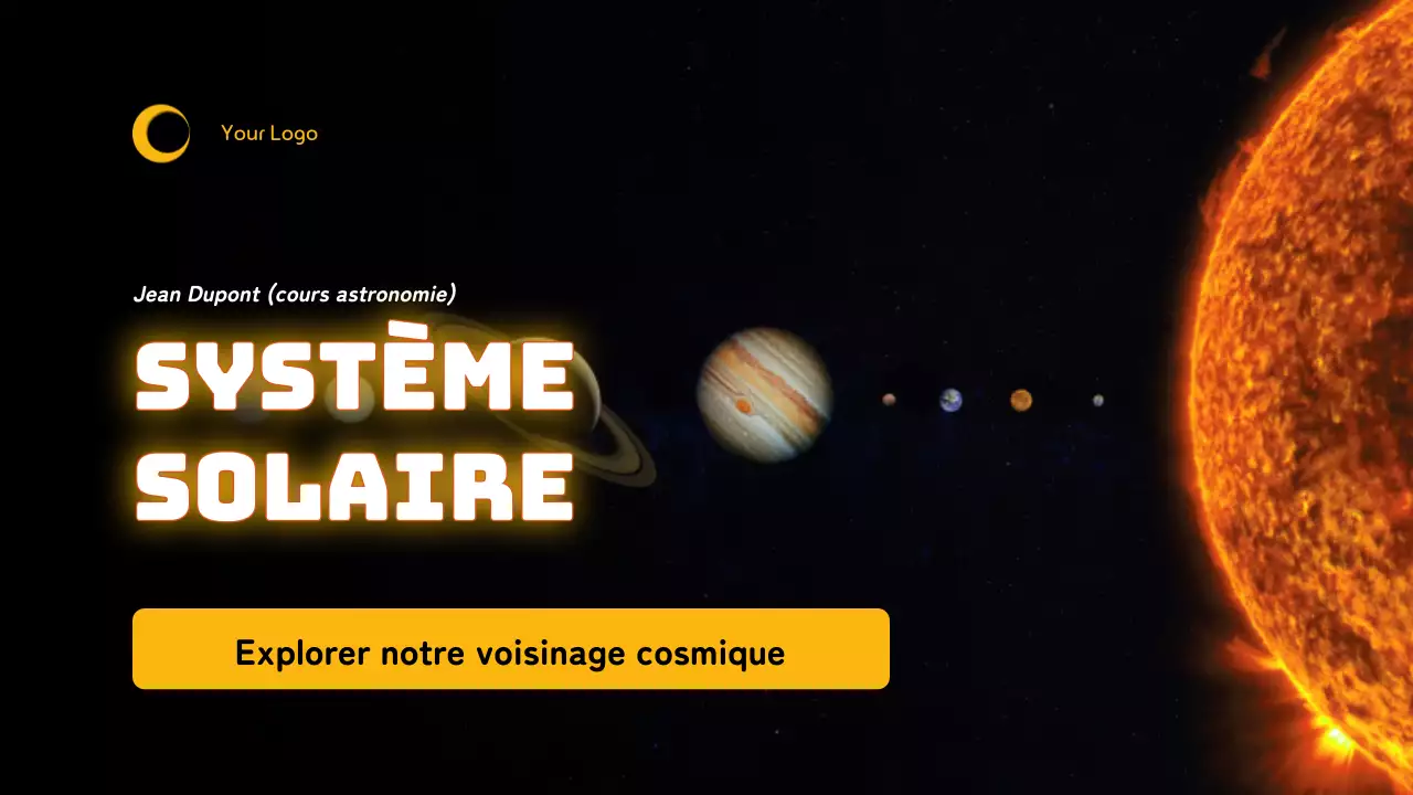 Noir Simple Le système solaire Matériel de cours