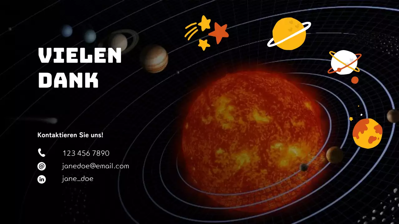 Schwarz Einfach Das Sonnensystem Unterrichtsmaterial