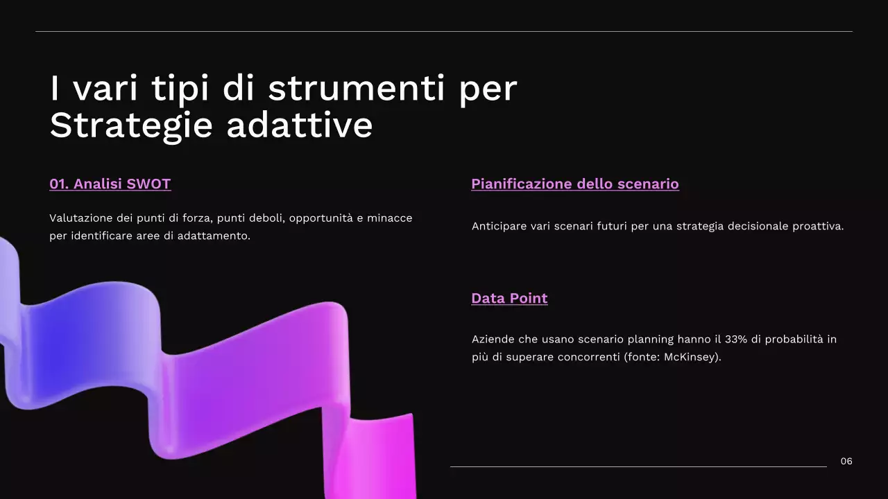 Viola e blu Strategia adattativa aziendale moderna