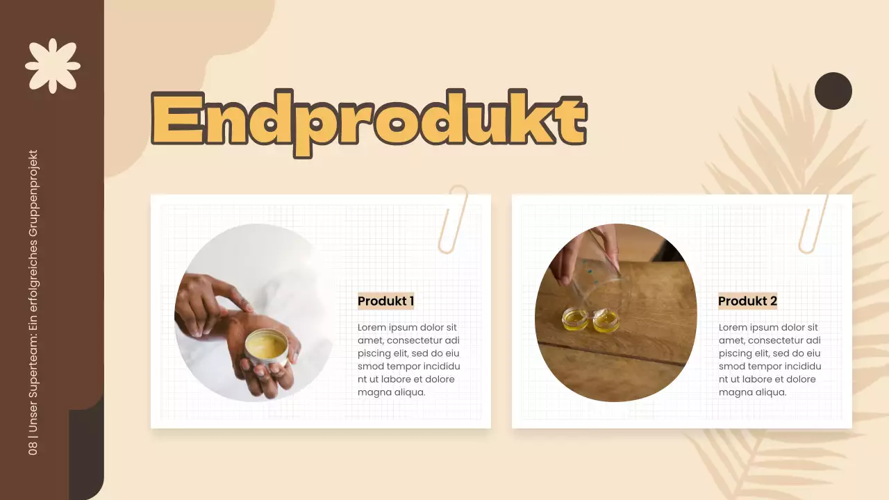 Gelb und Braun Einfaches Gruppenprojekt Studienmaterial