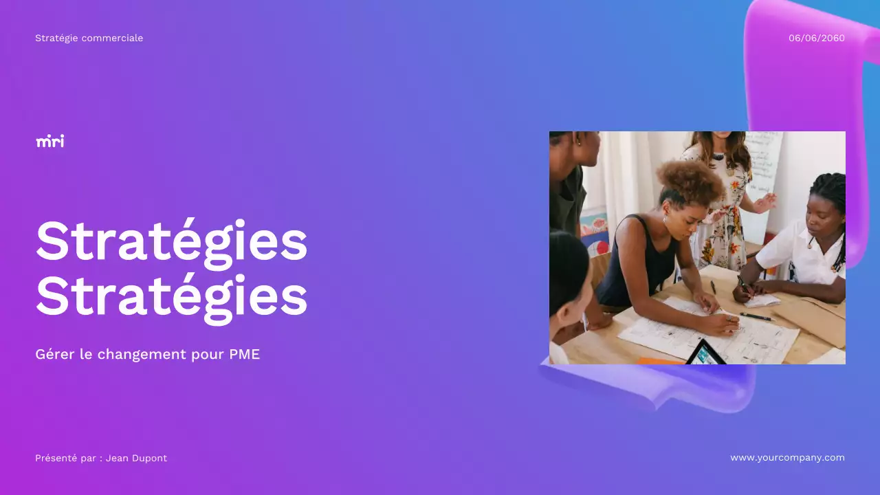 Pourpre et bleu Stratégie adaptative de l'entreprise moderne