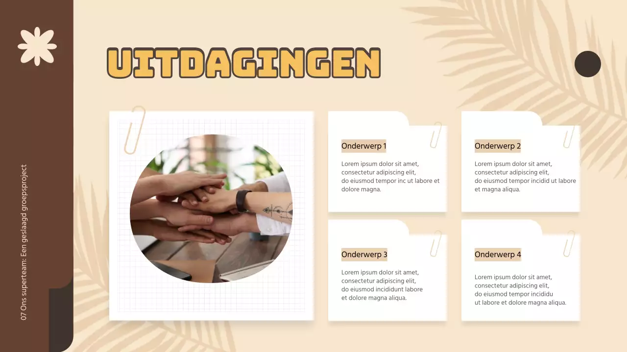 Geel en Bruin Eenvoudig Groepsproject Studiemateriaal