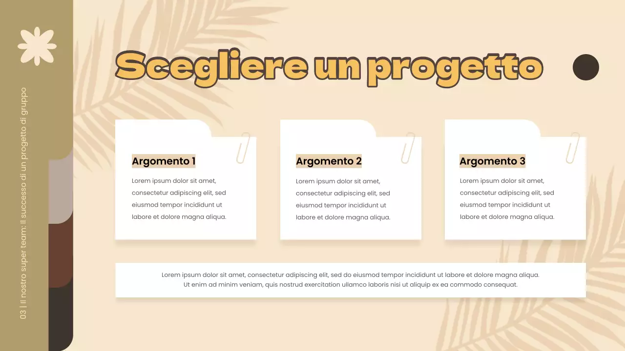 Materiale di studio del progetto di gruppo semplice giallo e marrone