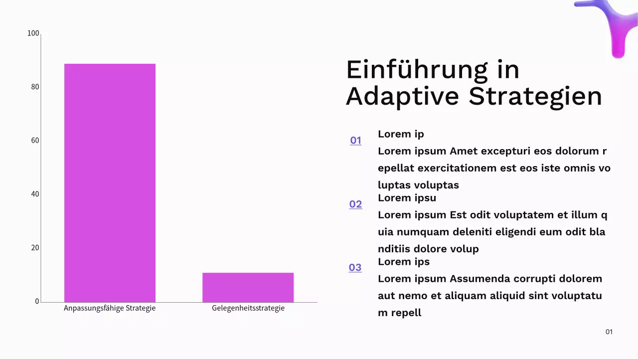 Lila und Blau Modernes Unternehmen Adaptive Strategie