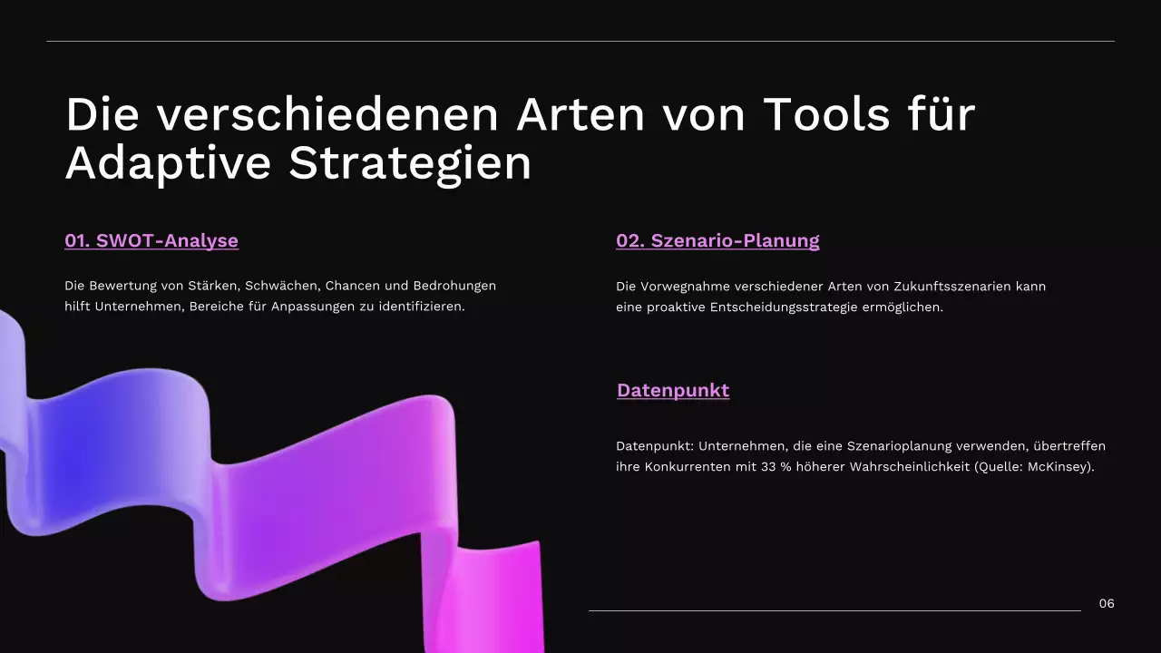 Lila und Blau Modernes Unternehmen Adaptive Strategie