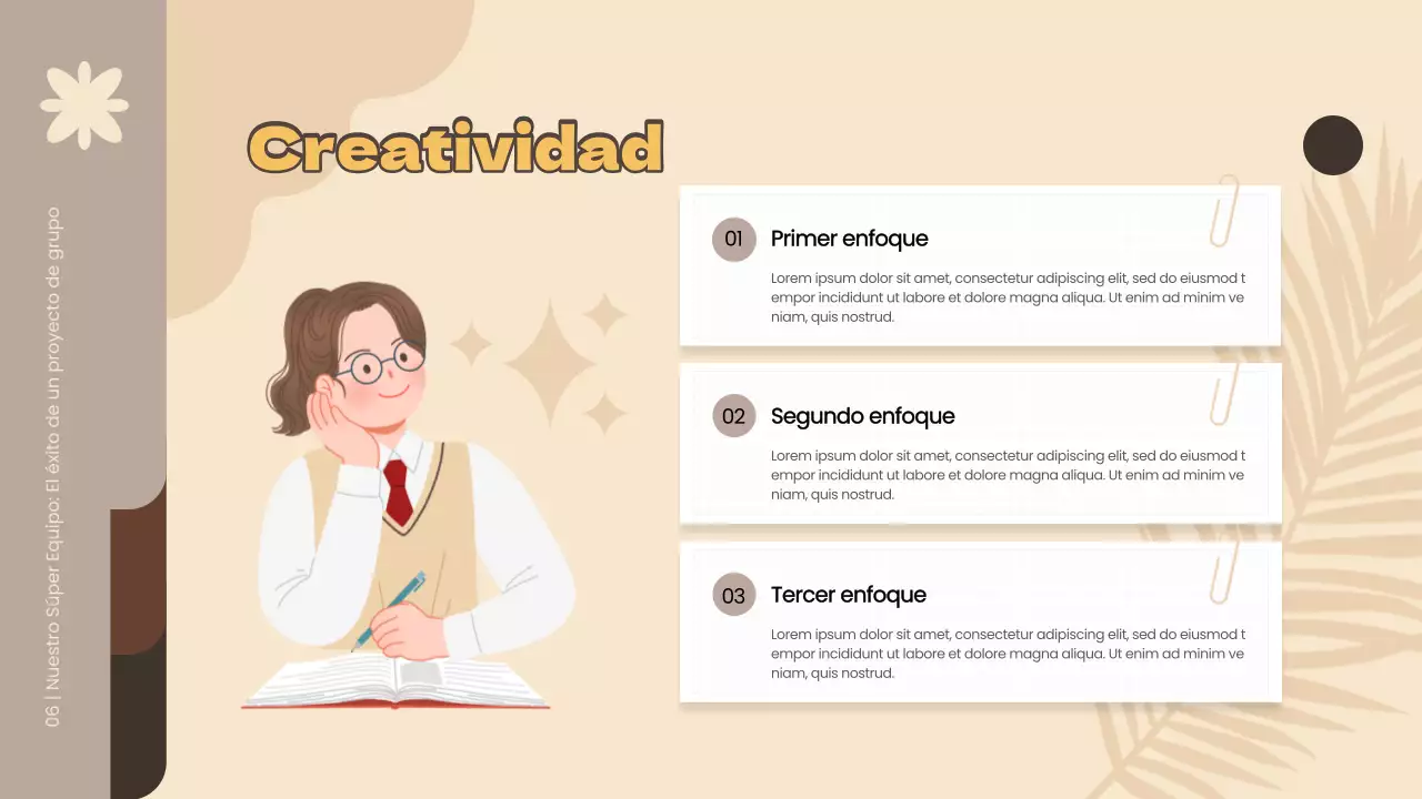 Material de estudio del proyecto de grupo simple amarillo y marrón