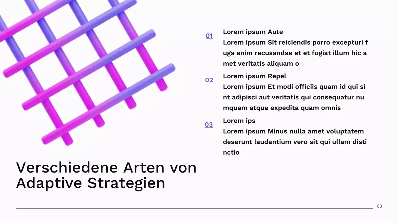 Lila und Blau Modernes Unternehmen Adaptive Strategie