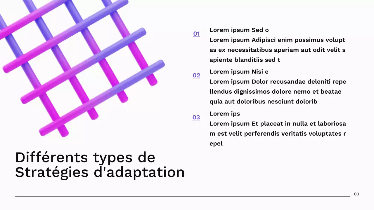 Pourpre et bleu Stratégie adaptative de l'entreprise moderne