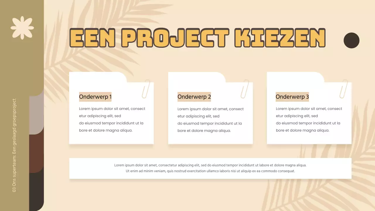 Geel en Bruin Eenvoudig Groepsproject Studiemateriaal