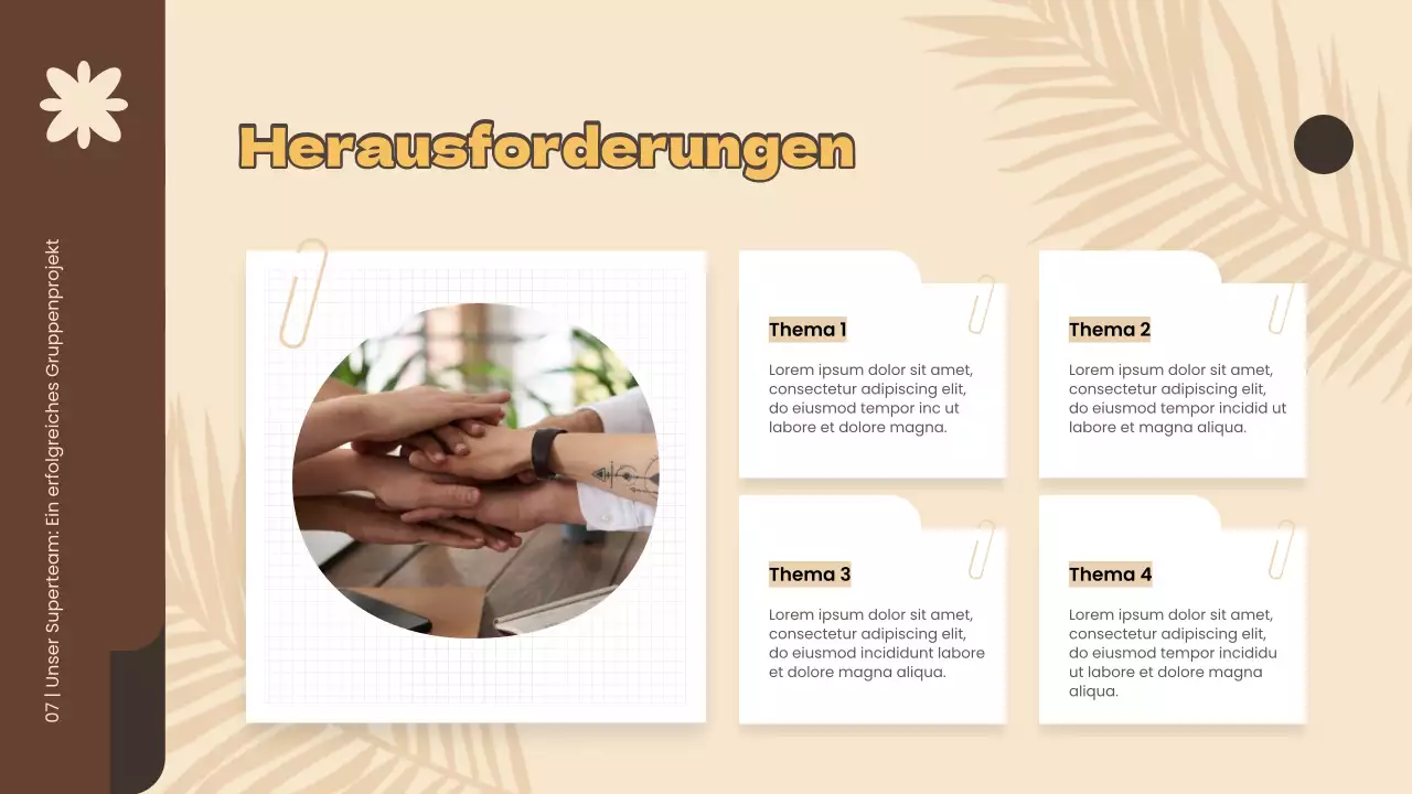 Gelb und Braun Einfaches Gruppenprojekt Studienmaterial