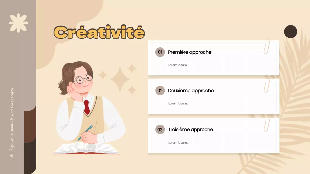 Matériel d'étude du projet de groupe simple jaune et marron