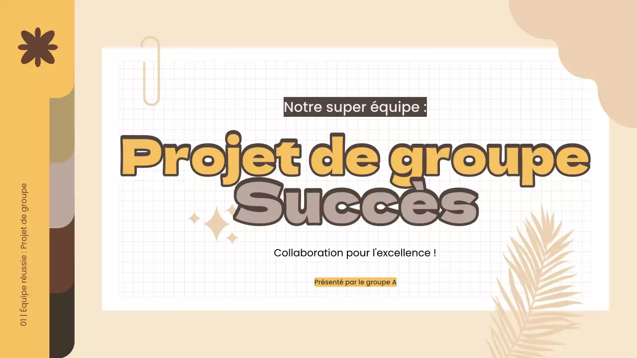Matériel d'étude du projet de groupe simple jaune et marron