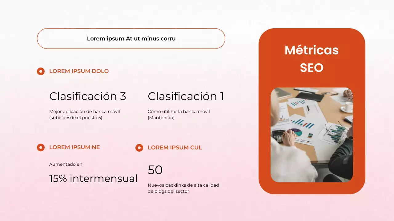 Informe mensual de la reunión de marketing de contenidos de Orange Clean