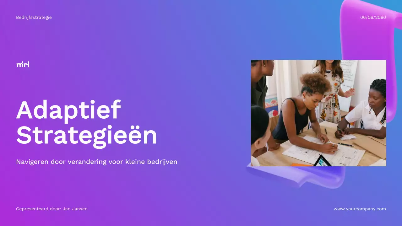 Paars en Blauw Modern Bedrijf Adaptieve Strategie