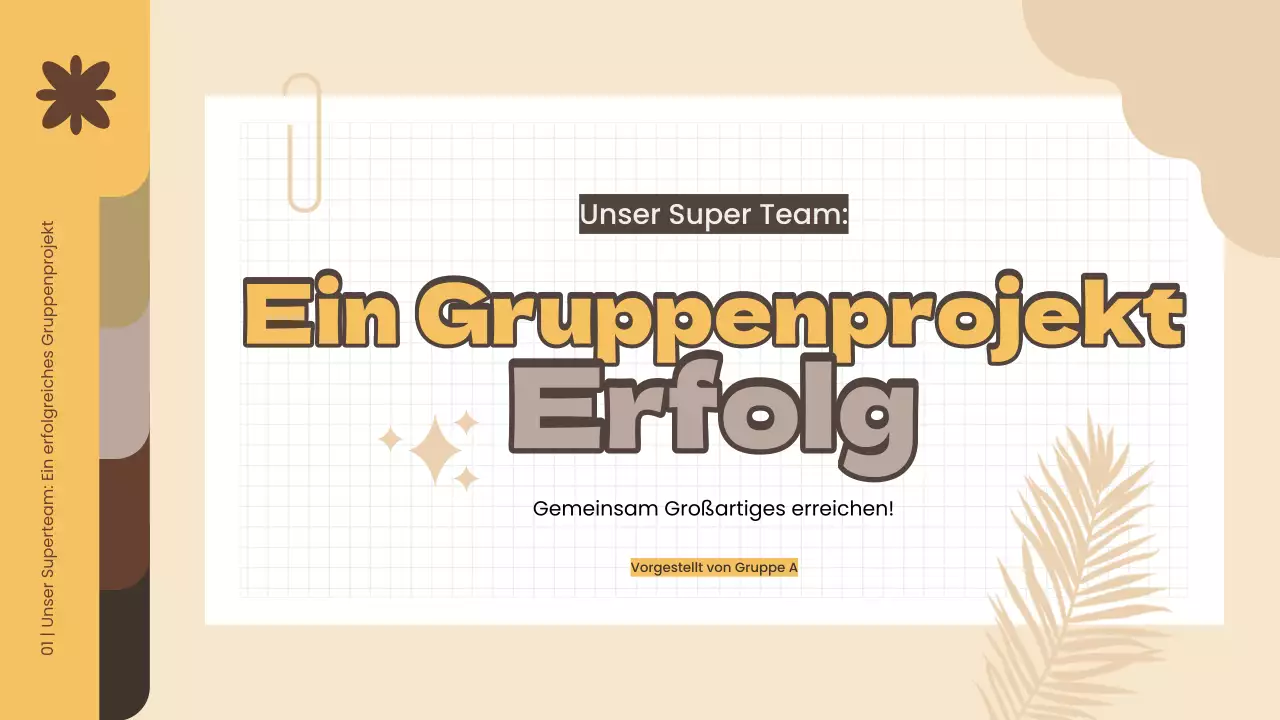 Gelb und Braun Einfaches Gruppenprojekt Studienmaterial