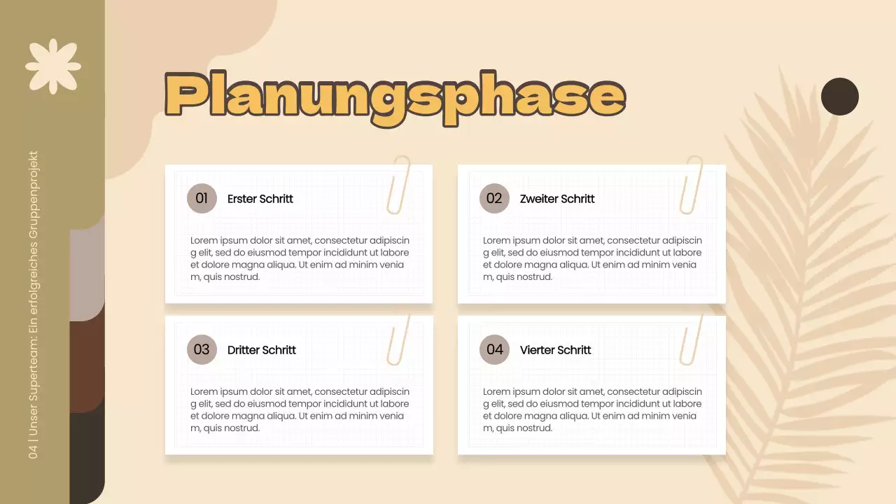 Gelb und Braun Einfaches Gruppenprojekt Studienmaterial