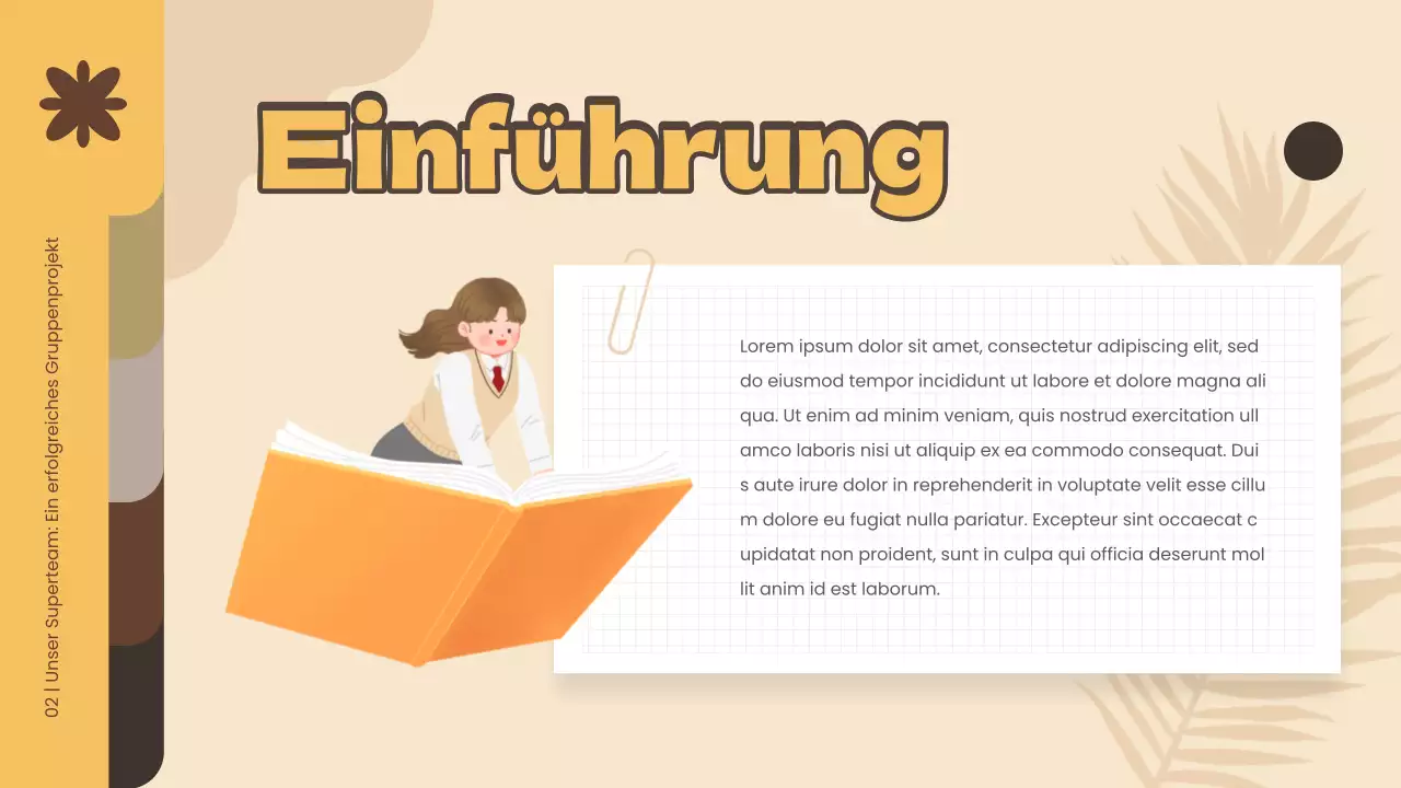 Gelb und Braun Einfaches Gruppenprojekt Studienmaterial