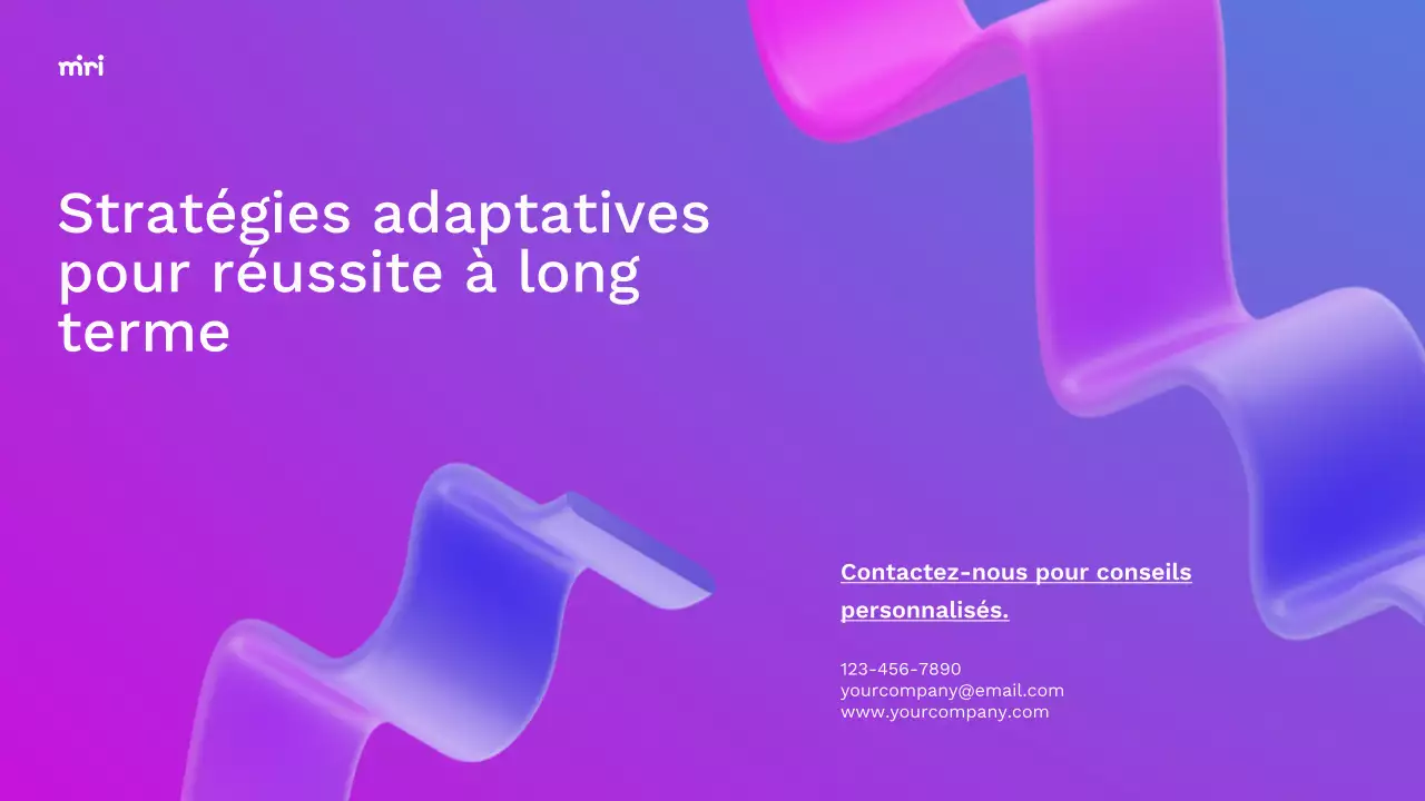 Pourpre et bleu Stratégie adaptative de l'entreprise moderne