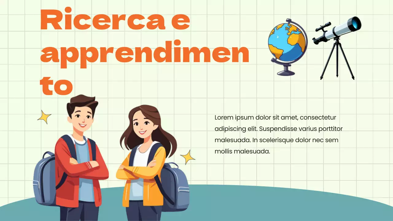 Materiale di studio per il progetto di gruppo di animazione verde-blu