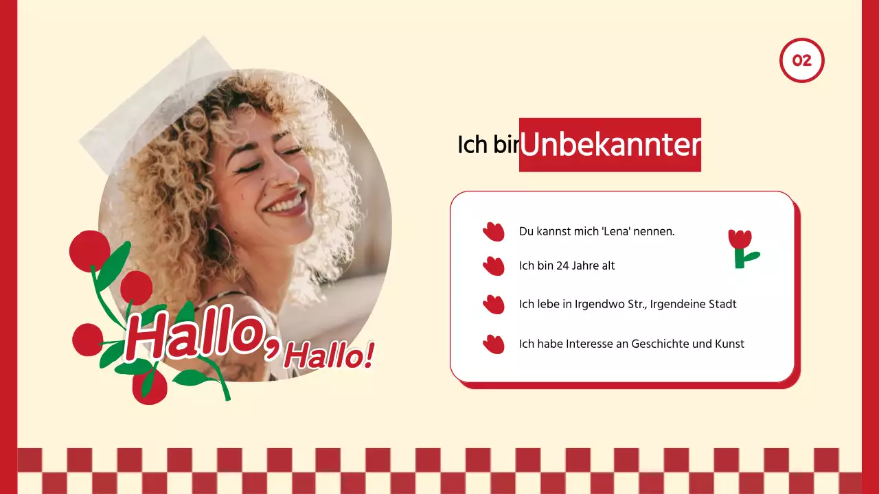 Red Trend Alles über mich Selbstvorstellung