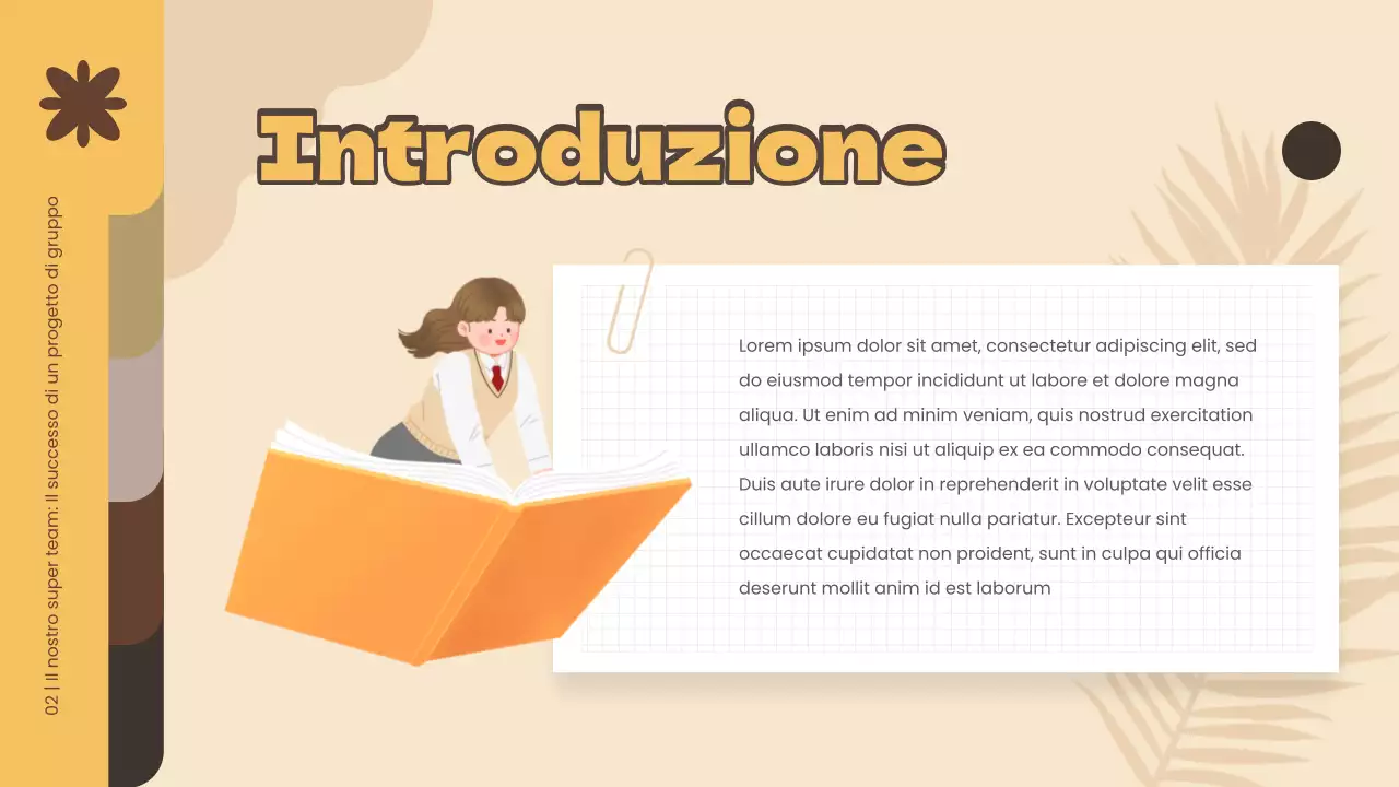 Materiale di studio del progetto di gruppo semplice giallo e marrone