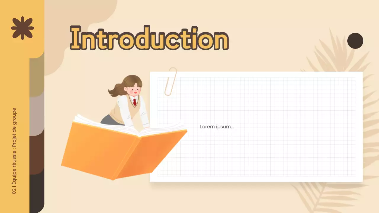 Matériel d'étude du projet de groupe simple jaune et marron