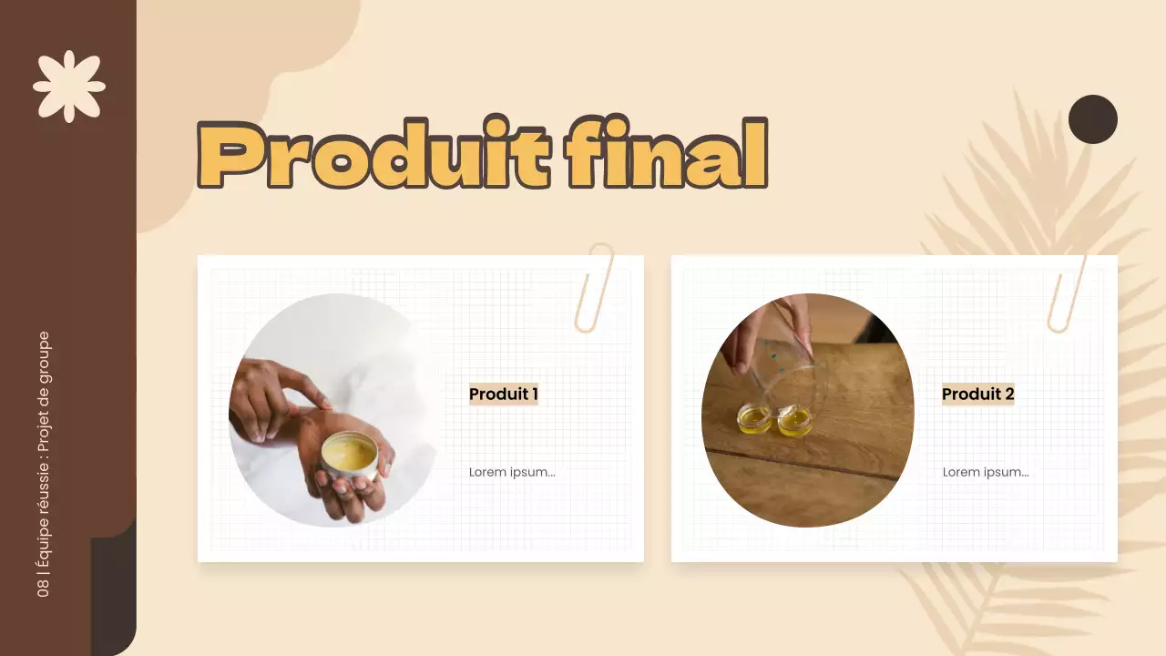 Matériel d'étude du projet de groupe simple jaune et marron