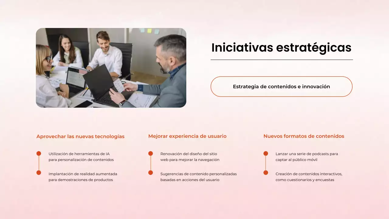 Informe mensual de la reunión de marketing de contenidos de Orange Clean