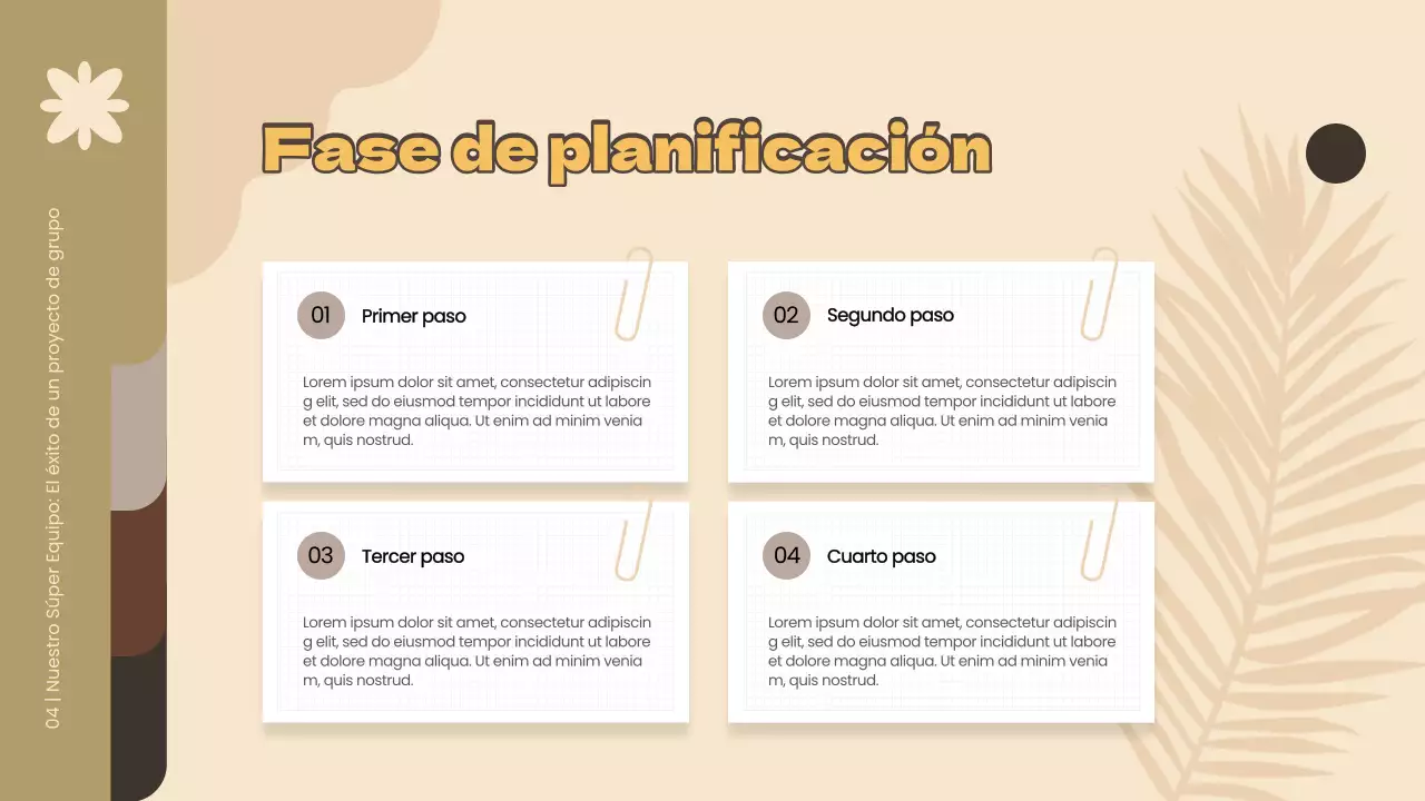 Material de estudio del proyecto de grupo simple amarillo y marrón