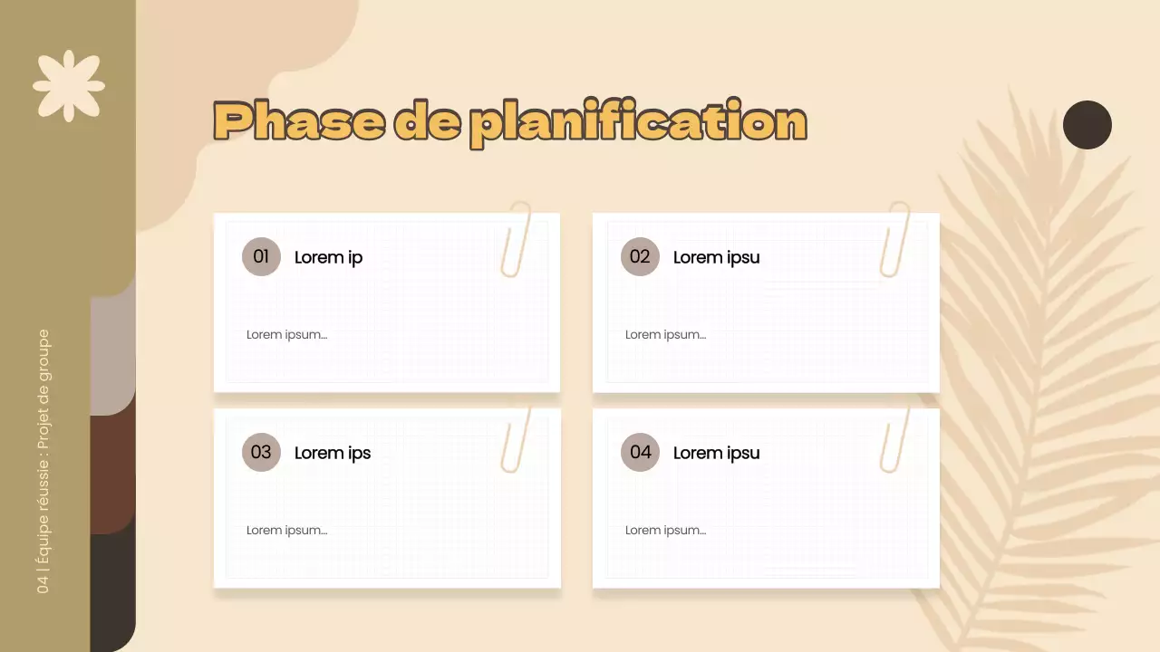 Matériel d'étude du projet de groupe simple jaune et marron