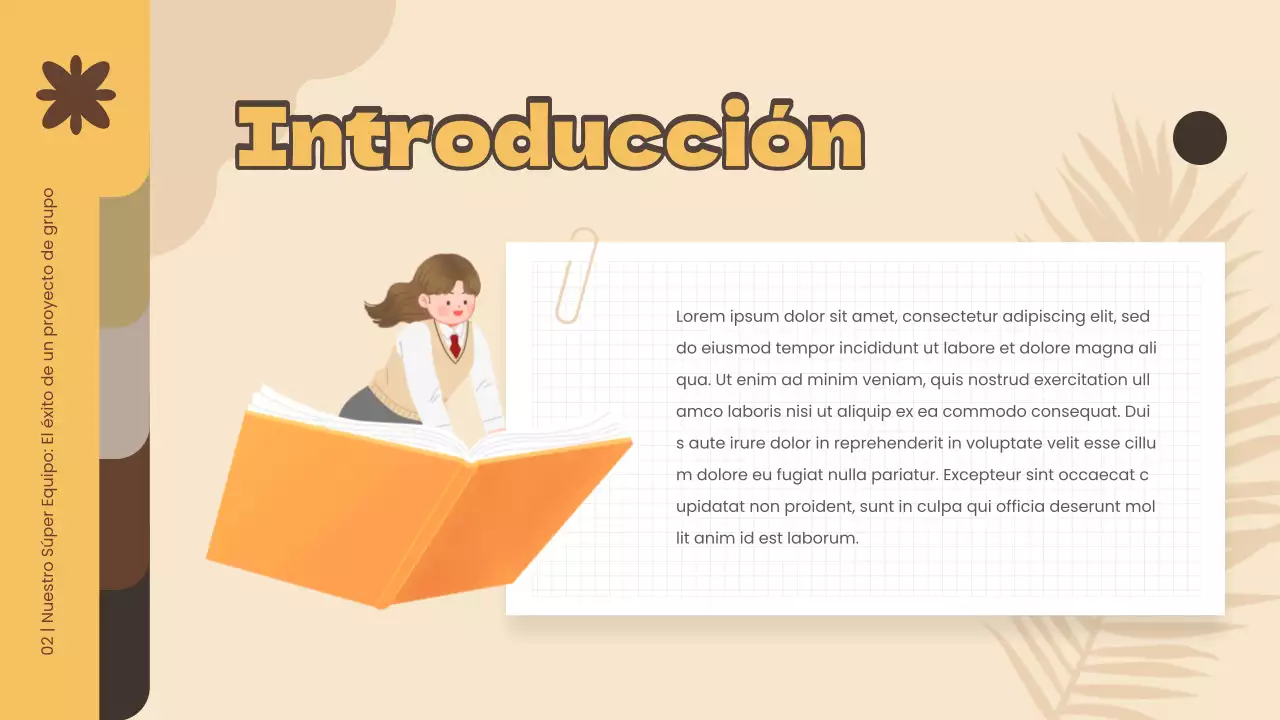 Material de estudio del proyecto de grupo simple amarillo y marrón