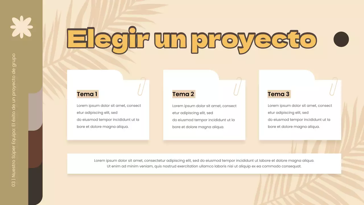 Material de estudio del proyecto de grupo simple amarillo y marrón