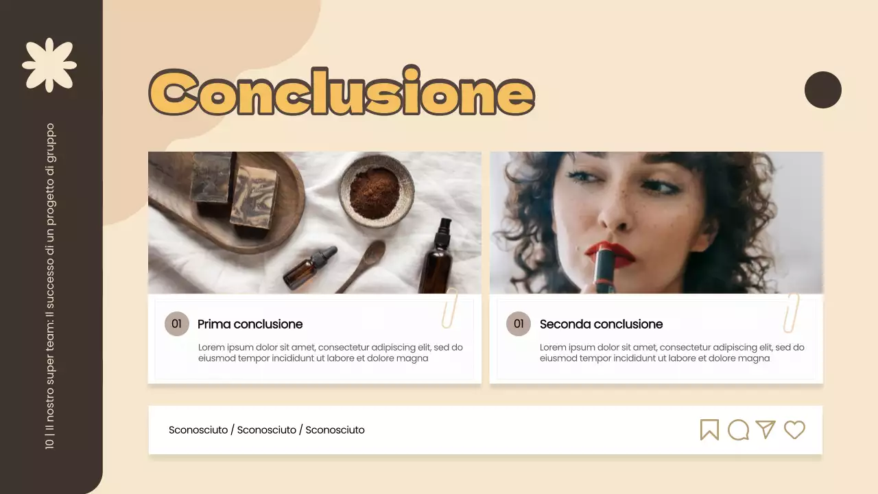 Materiale di studio del progetto di gruppo semplice giallo e marrone