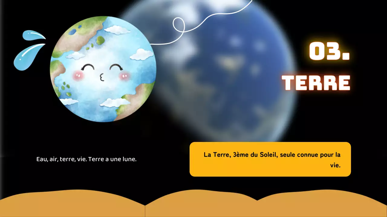 Noir Simple Le système solaire Matériel de cours