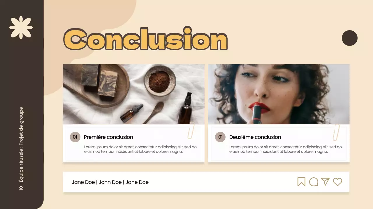 Matériel d'étude du projet de groupe simple jaune et marron