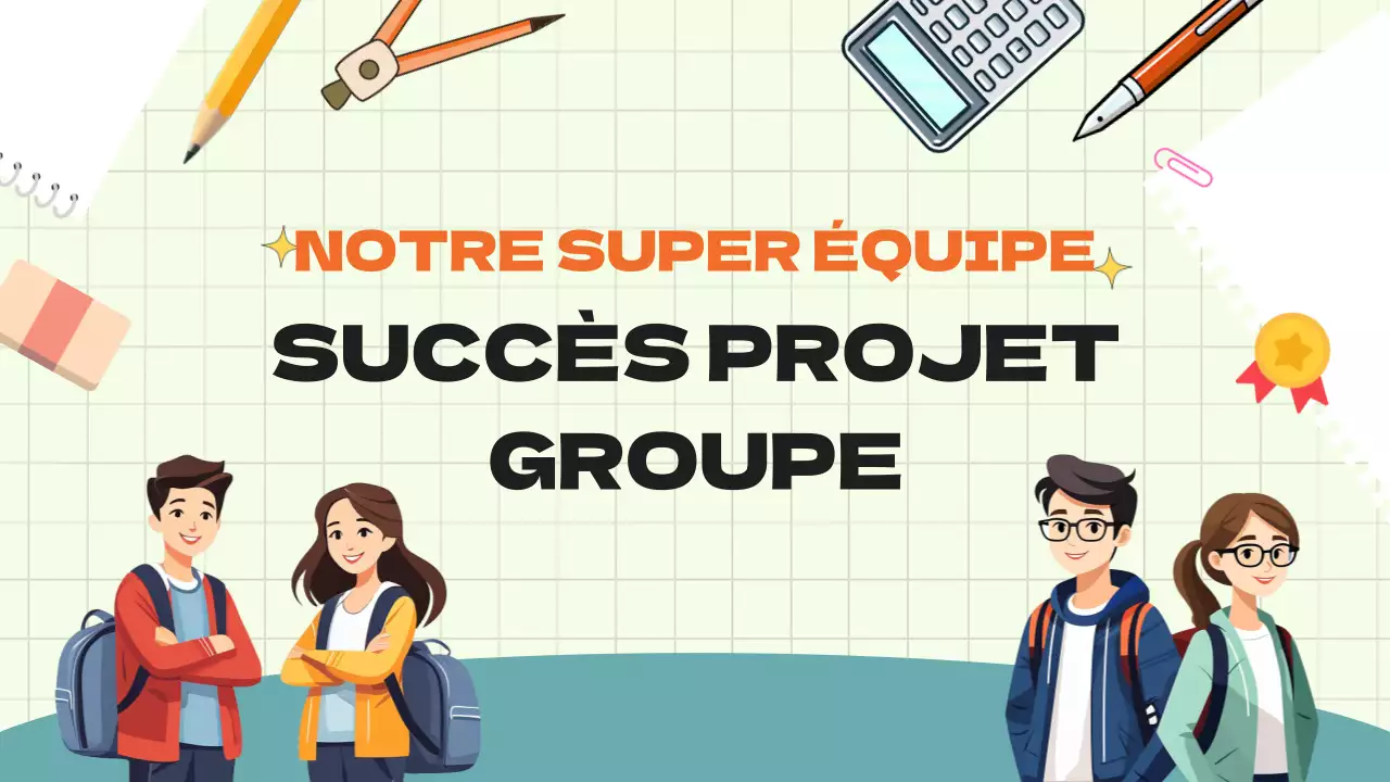 Matériel d'étude du projet du groupe d'animation vert bleu