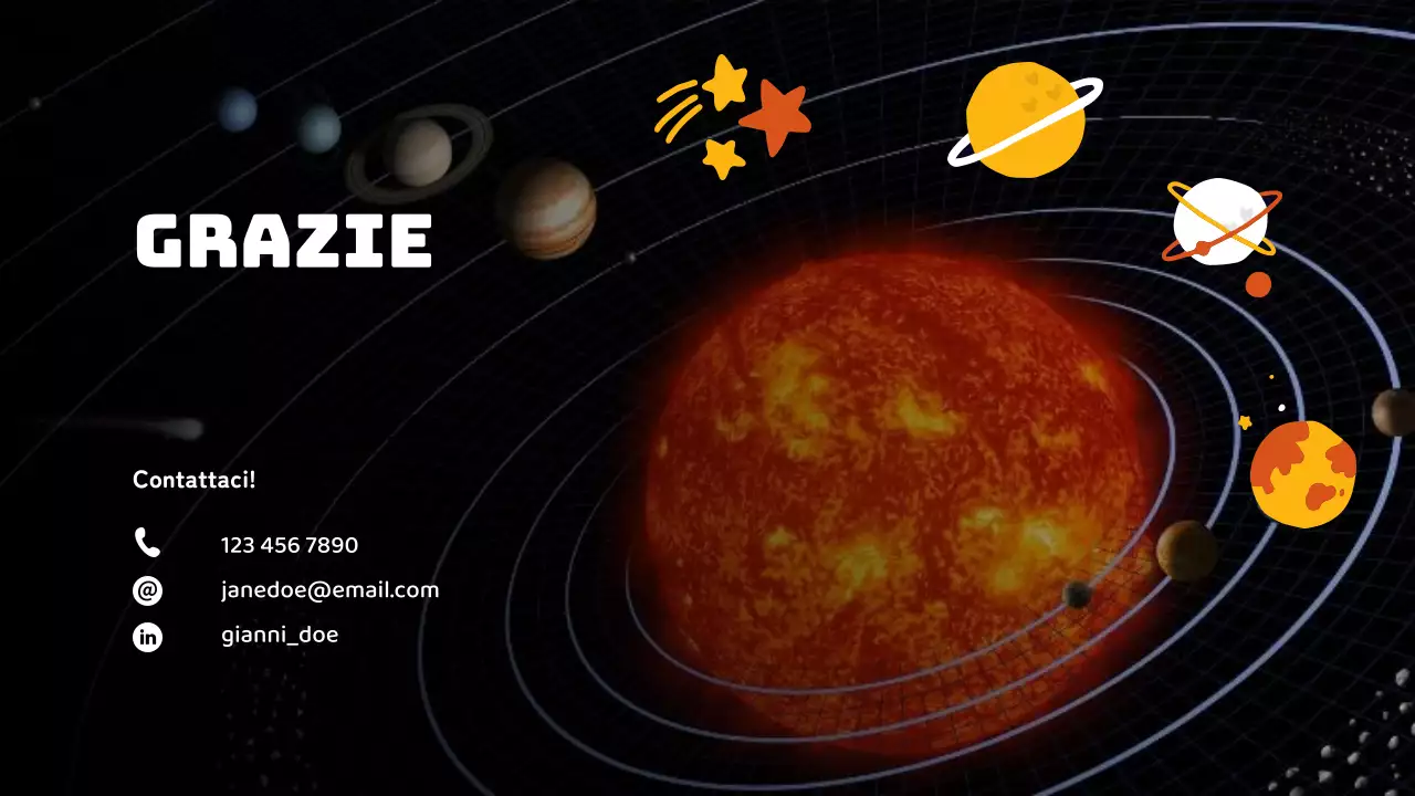 Nero Semplice Il sistema solare Materiale di classe