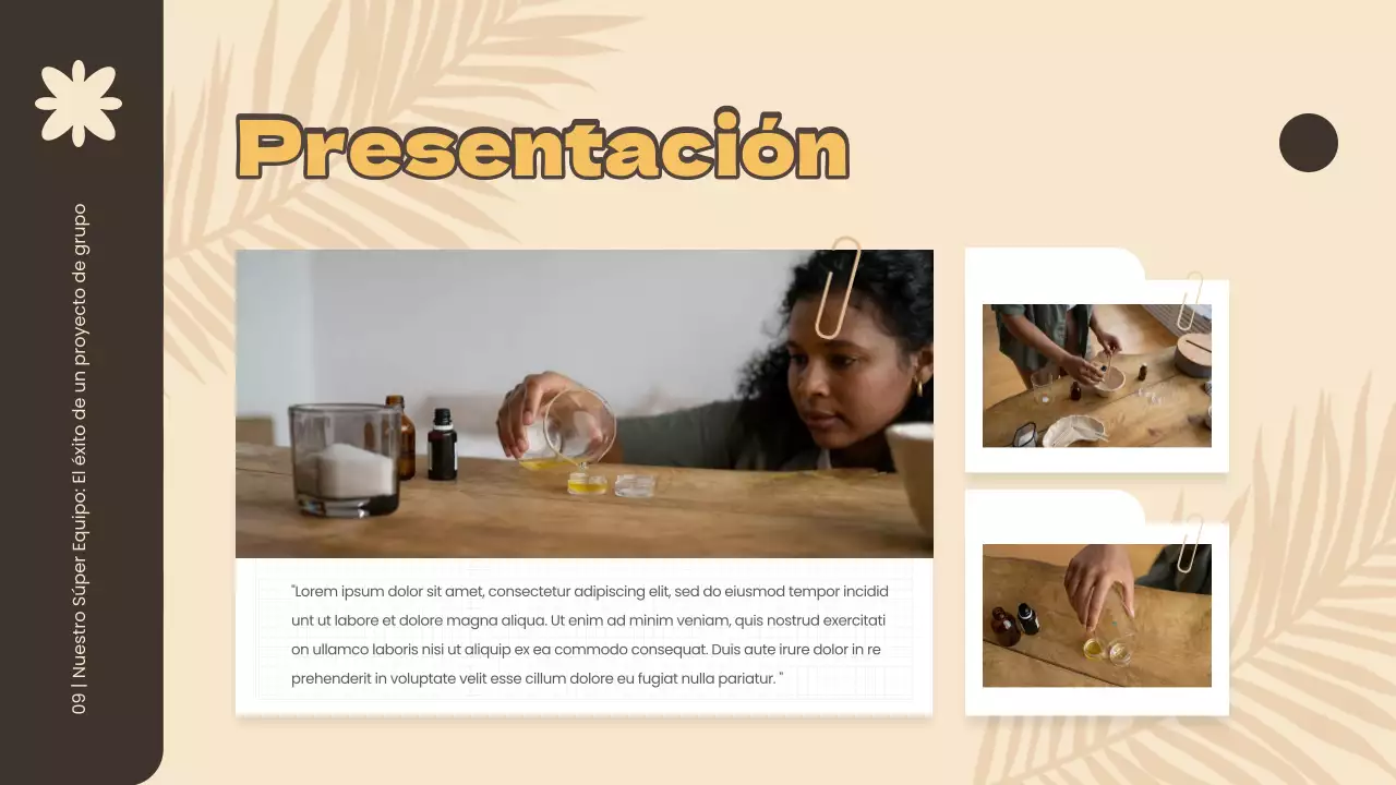 Material de estudio del proyecto de grupo simple amarillo y marrón