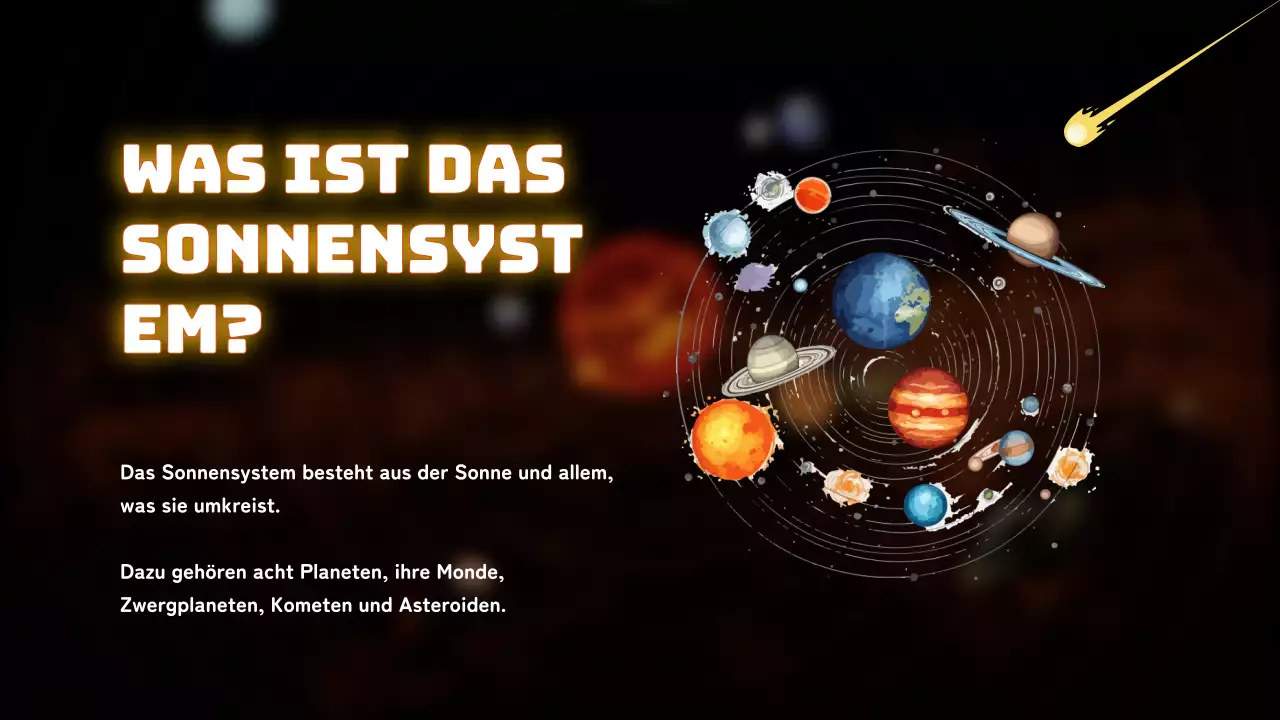 Schwarz Einfach Das Sonnensystem Unterrichtsmaterial