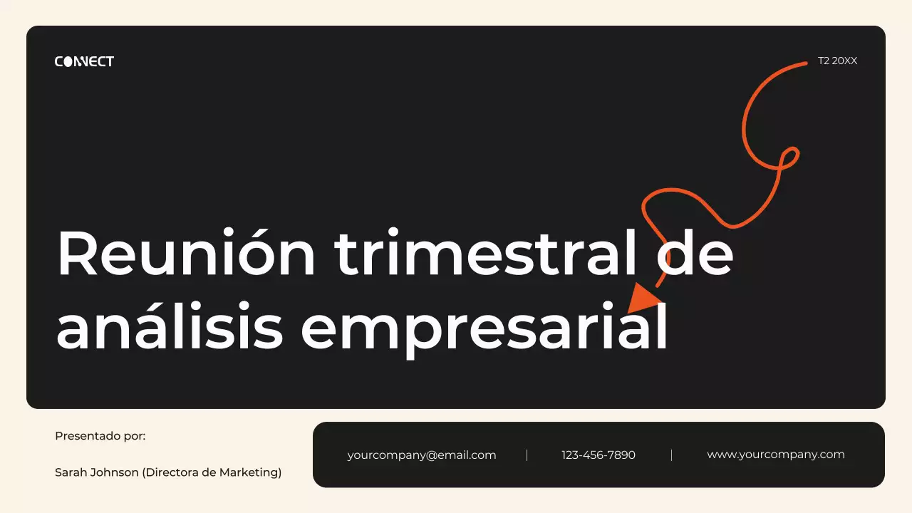 Black and Orange Modern Informe de la reunión trimestral de revisión empresarial