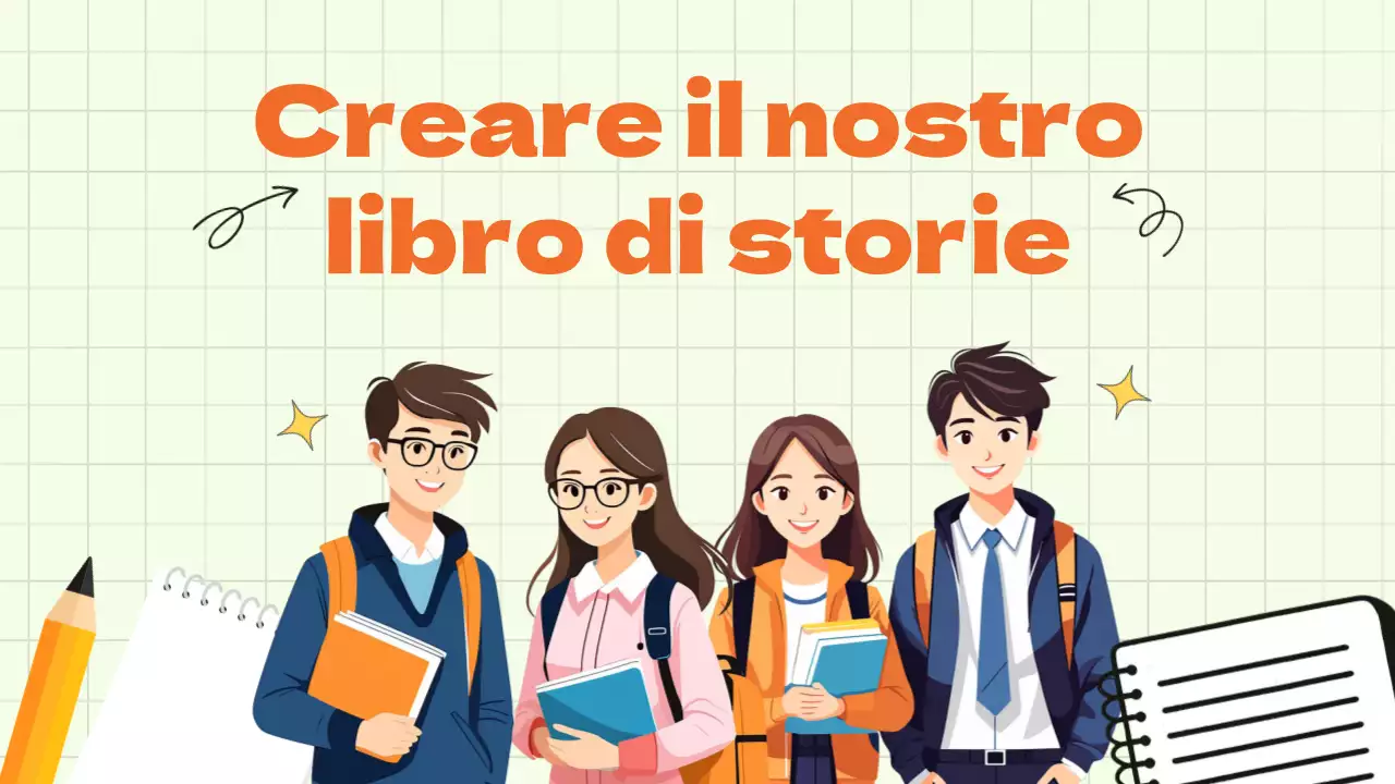 Materiale di studio per il progetto di gruppo di animazione verde-blu