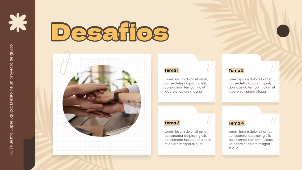 Material de estudio del proyecto de grupo simple amarillo y marrón