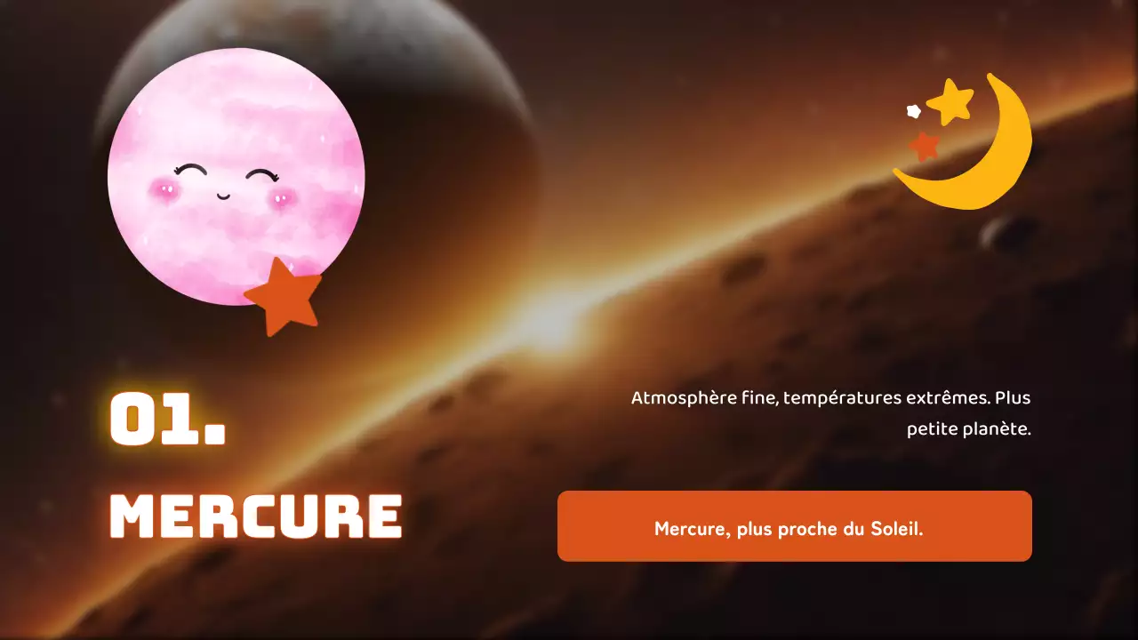 Noir Simple Le système solaire Matériel de cours