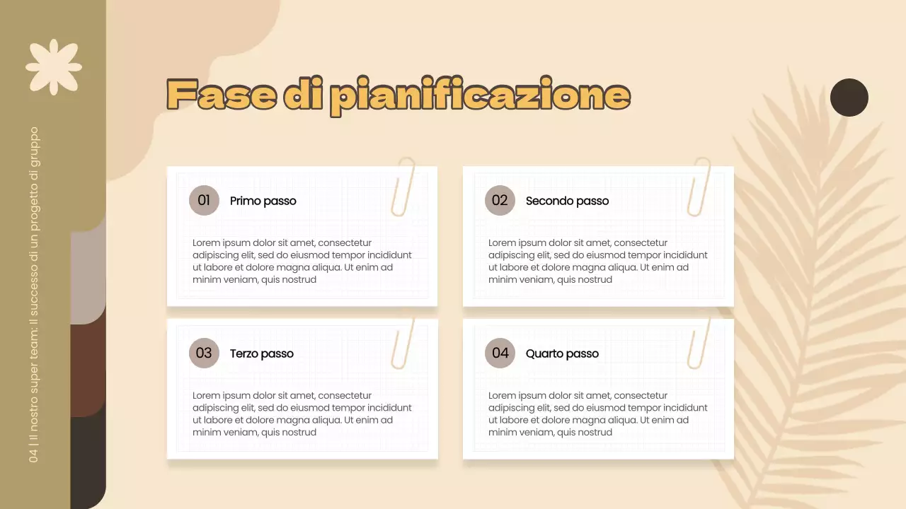 Materiale di studio del progetto di gruppo semplice giallo e marrone