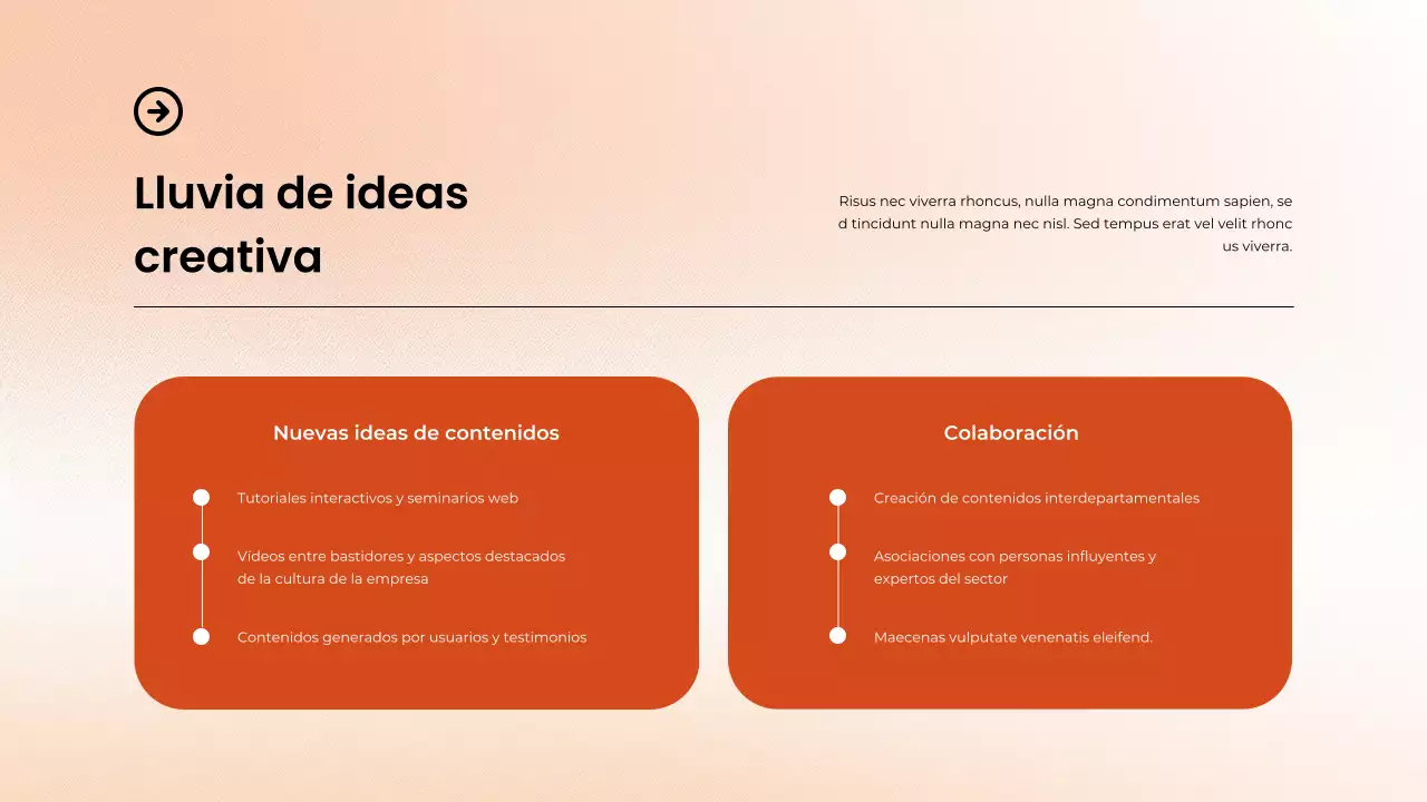 Informe mensual de la reunión de marketing de contenidos de Orange Clean