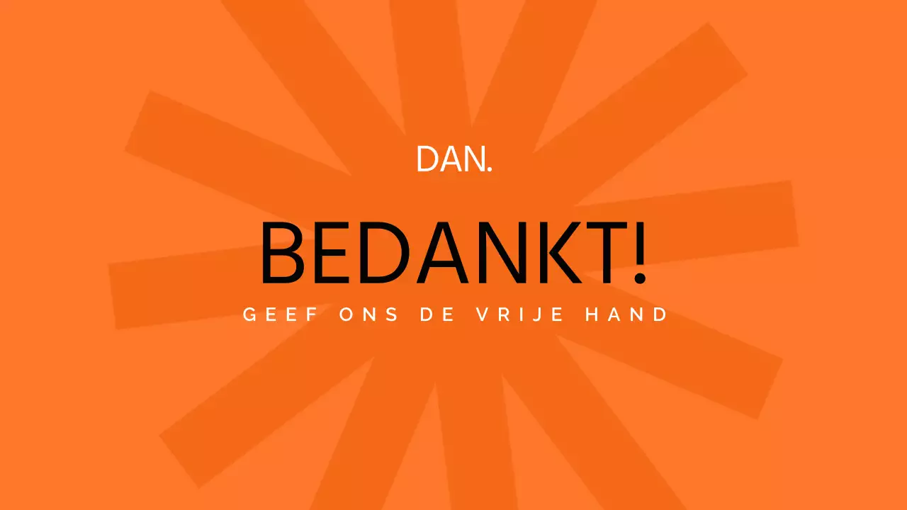 Oranje Zwart Wit Modern Minimaal Vet Zakelijk Pitch Deck Voorstel